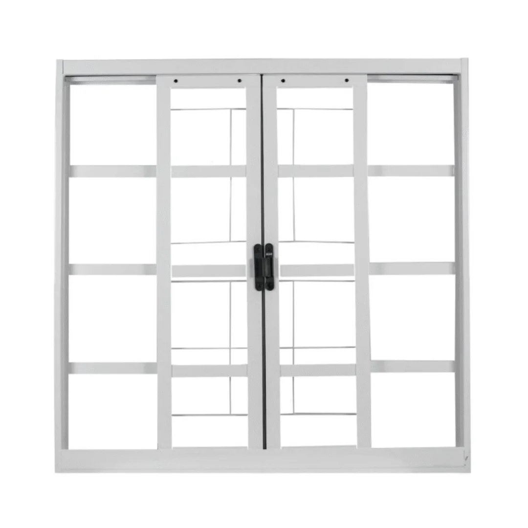Janela de Aço de Correr 100x120cm 4 Folhas com Grade Minas Sul MGM