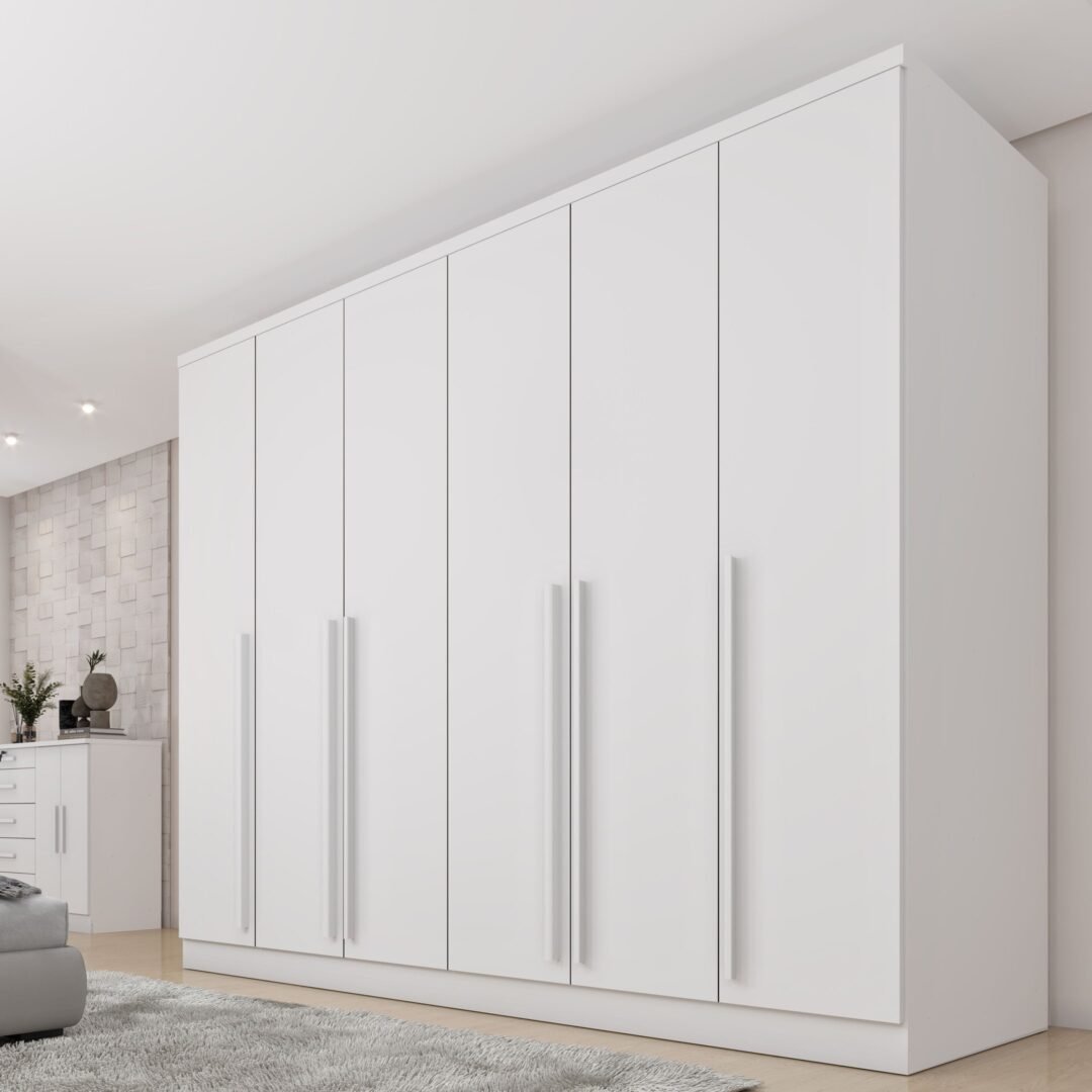 Guarda Roupa Casal 6 Portas 8 Gavetas Puxador MDF 270cm Portugal Espresso Móveis