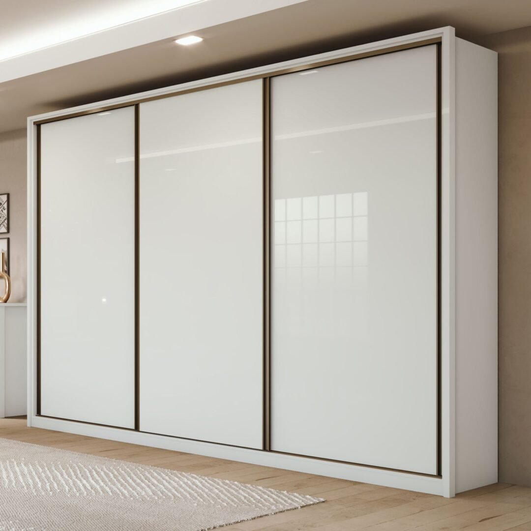 Guarda Roupa Casal 3 Portas de Correr 6 Gavetas 270,5cm Spazio 100% MDF