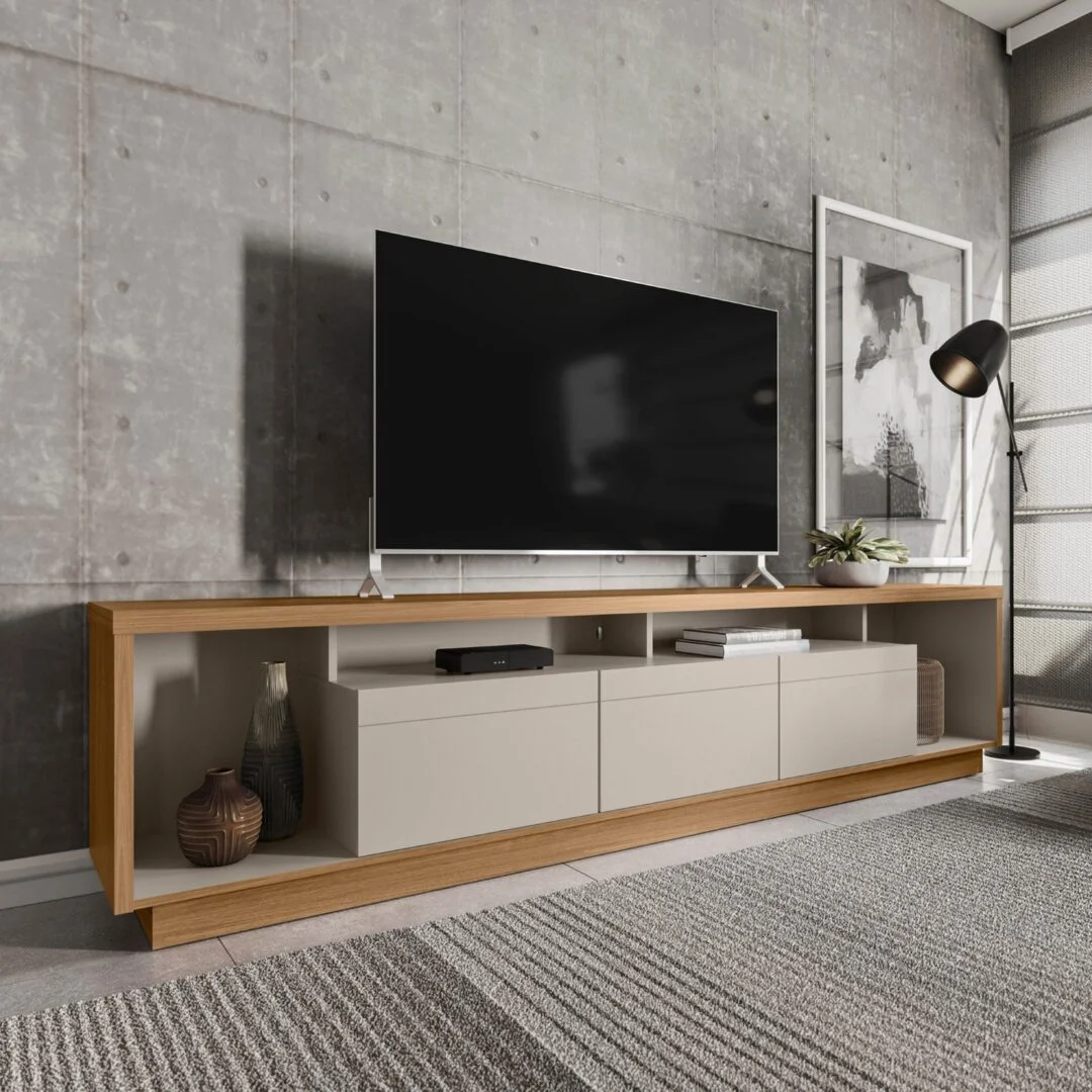 Rack para TV até 75 Polegadas 3 Portas 218cm Cronos