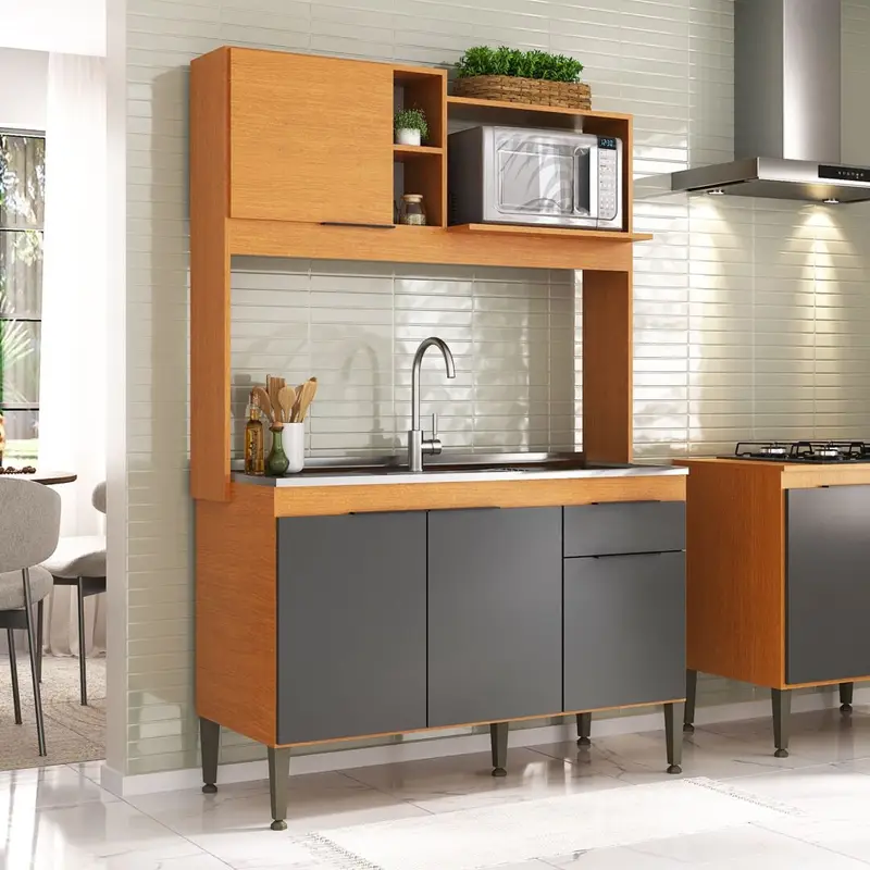 Cozinha Elegance Compacta 4 Portas 1 Gaveta Nicho Micro
