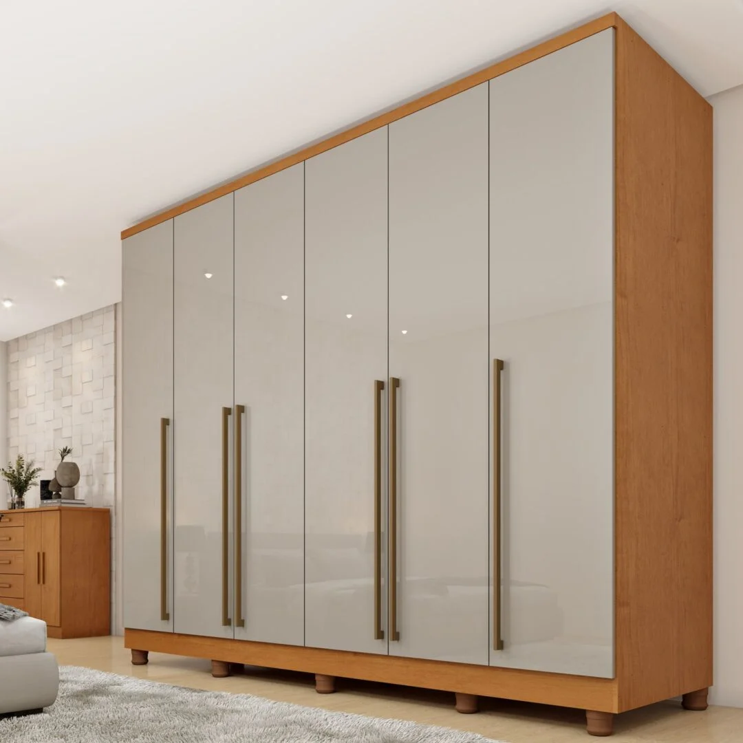 Guarda Roupa Casal 6 Portas 8 Gavetas com Pés 270cm Portugal Espresso Móveis