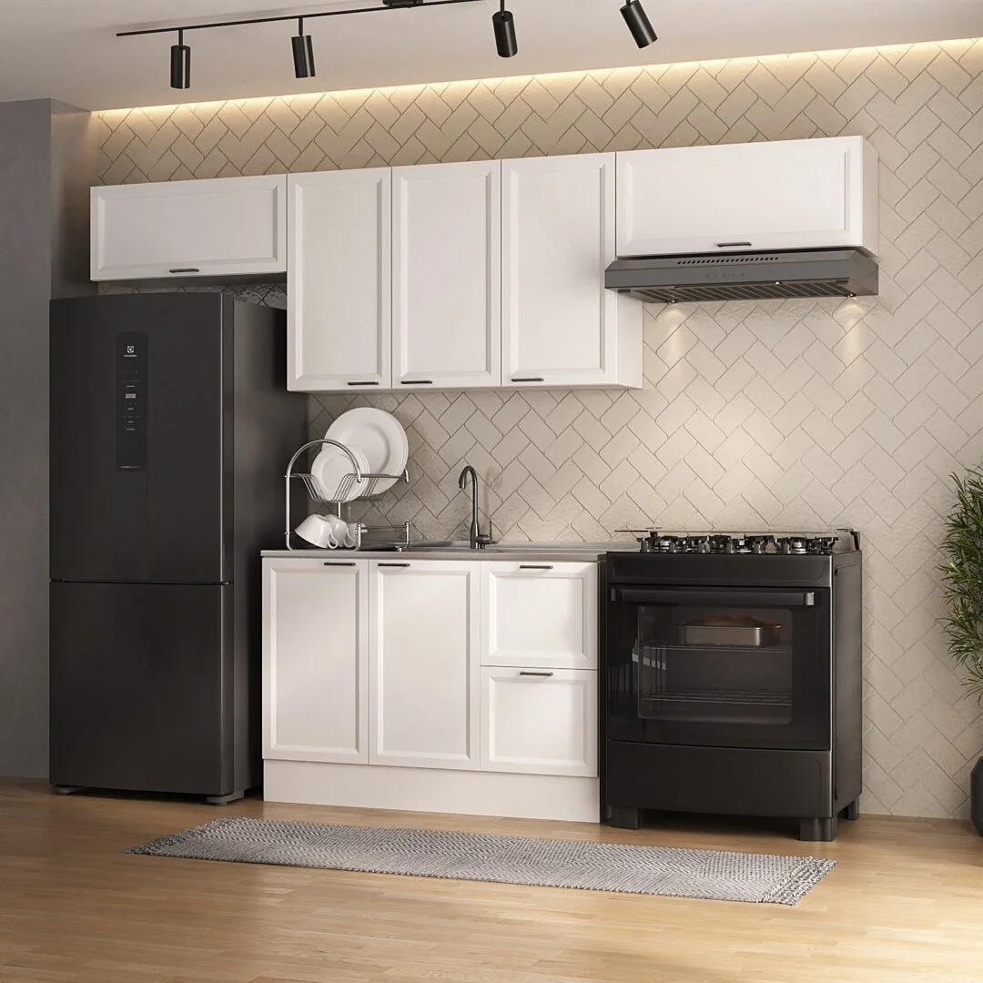Cozinha Compacta 4 Peças 3 Aéreos 1 Balcão Soho