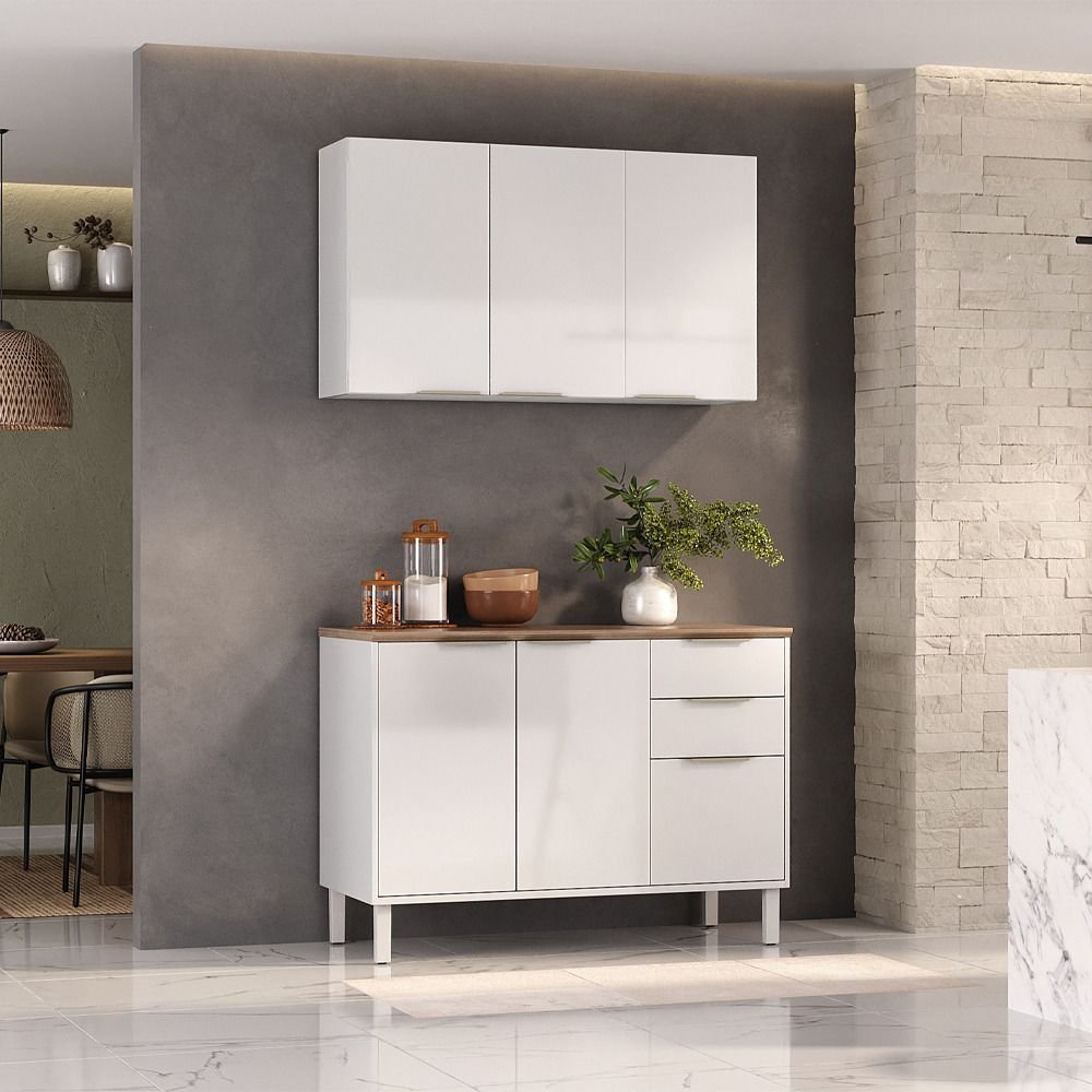 Cozinha em Aço 2 Peças 5 Portas 2 Gavetas Renova Itatiaia