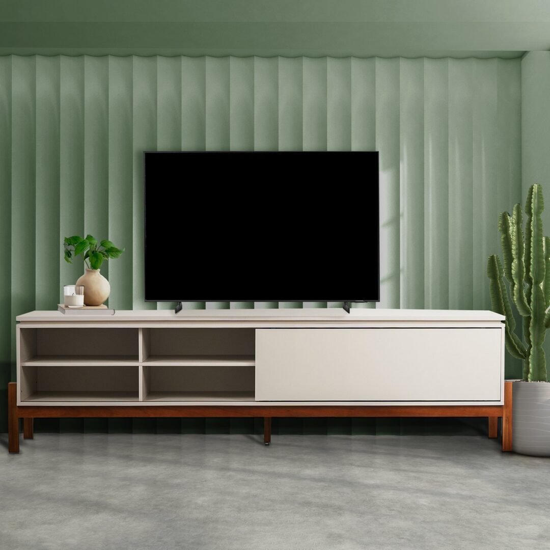 Rack para TV até 84 Polegadas 100% MDF com Pés em Madeira Maciça MadeiraOriginals