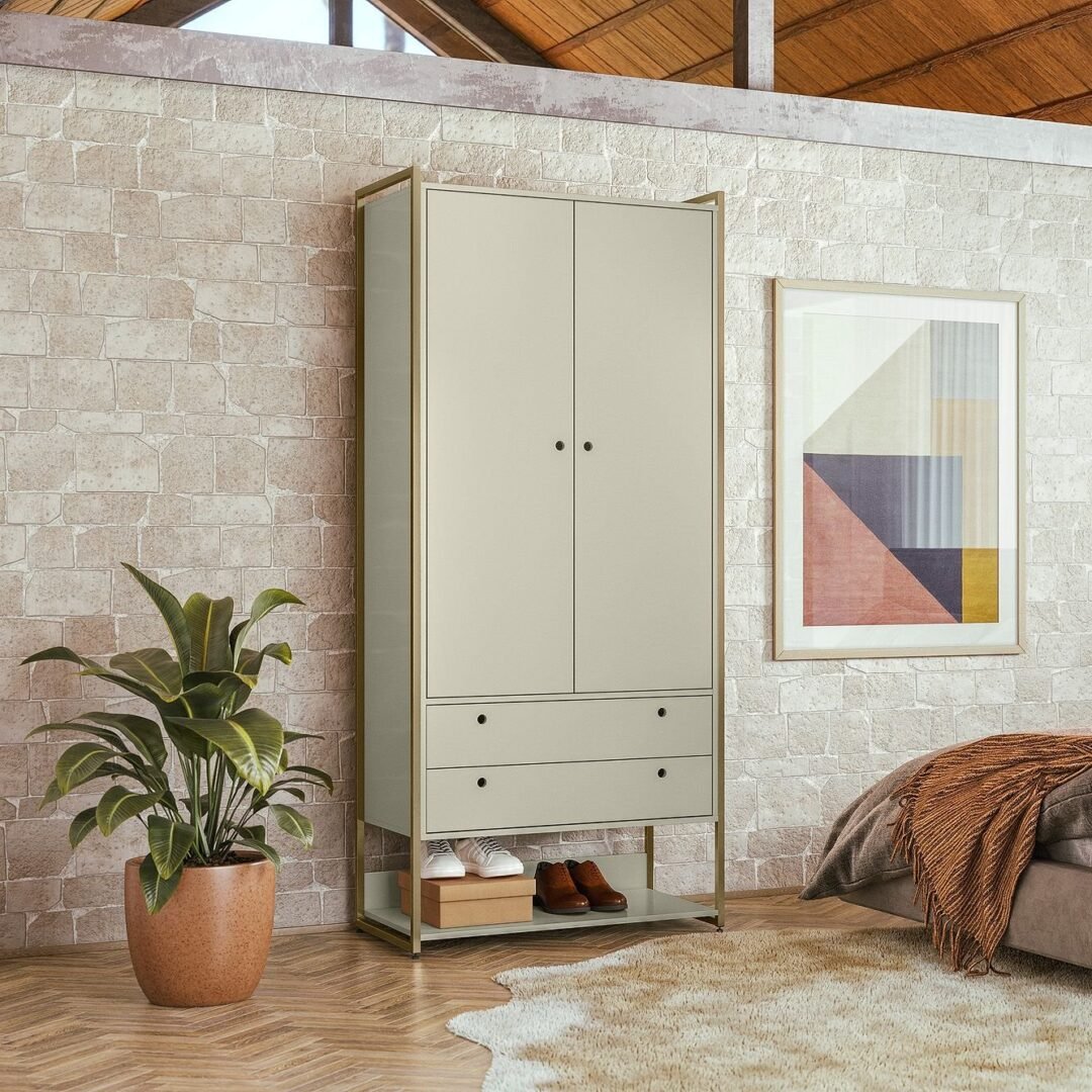 Guarda Roupa Closet Modulado Industrial 2 Porta 2 Gavetas Olivar