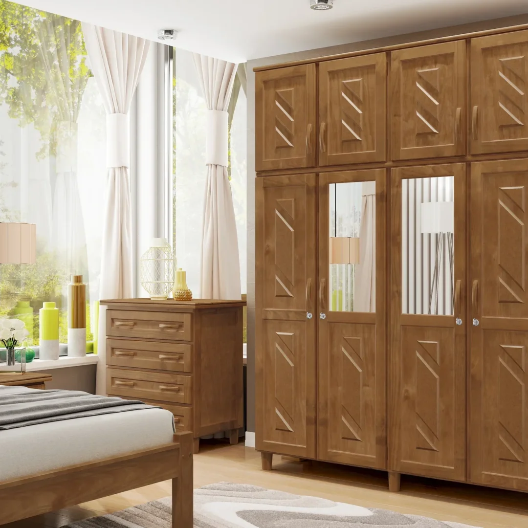 Guarda-Roupa Casal com Espelho 8 Portas 3 Gavetas Grécia