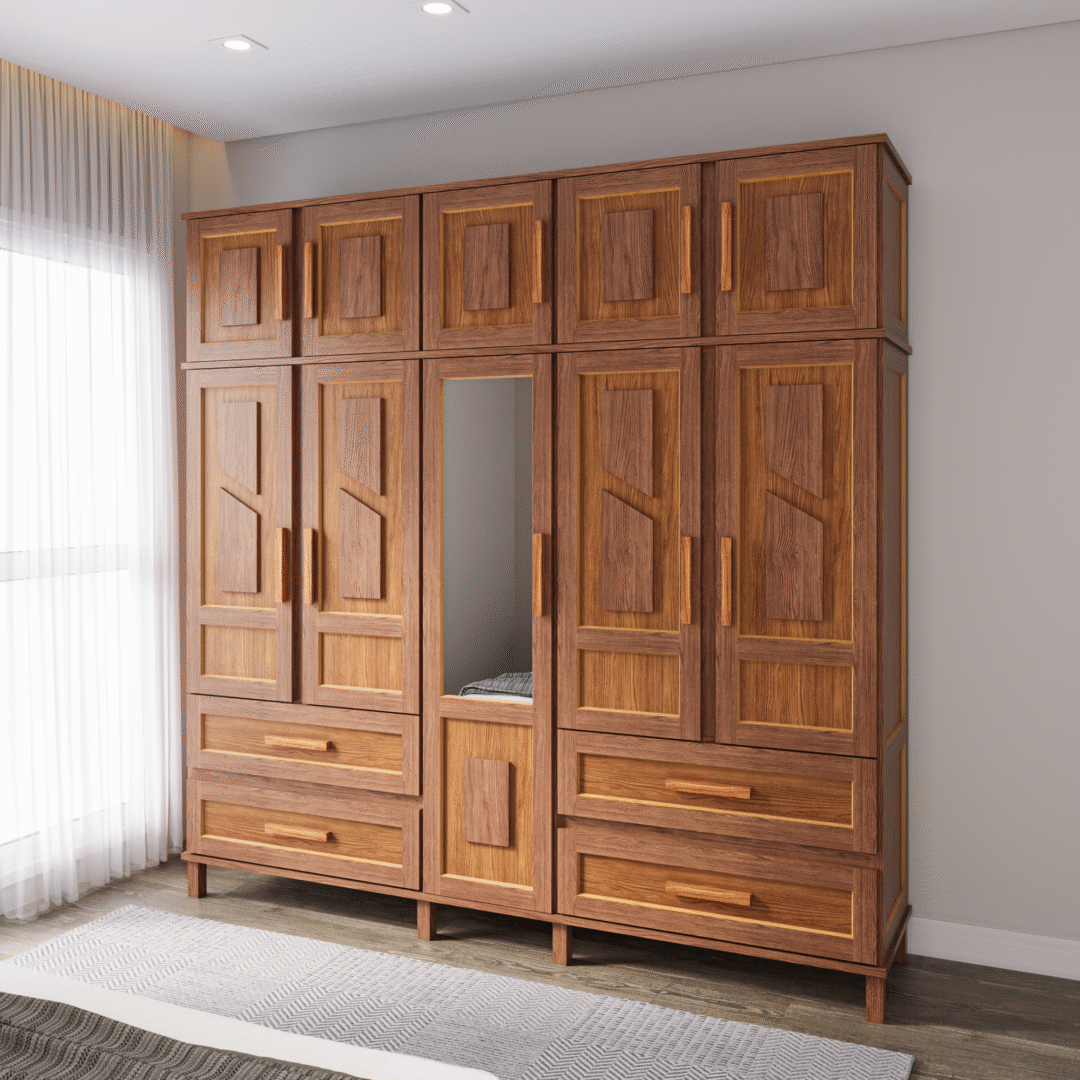 Guarda-Roupa Casal com Espelho 10 Portas 4 Gavetas Rio Branco