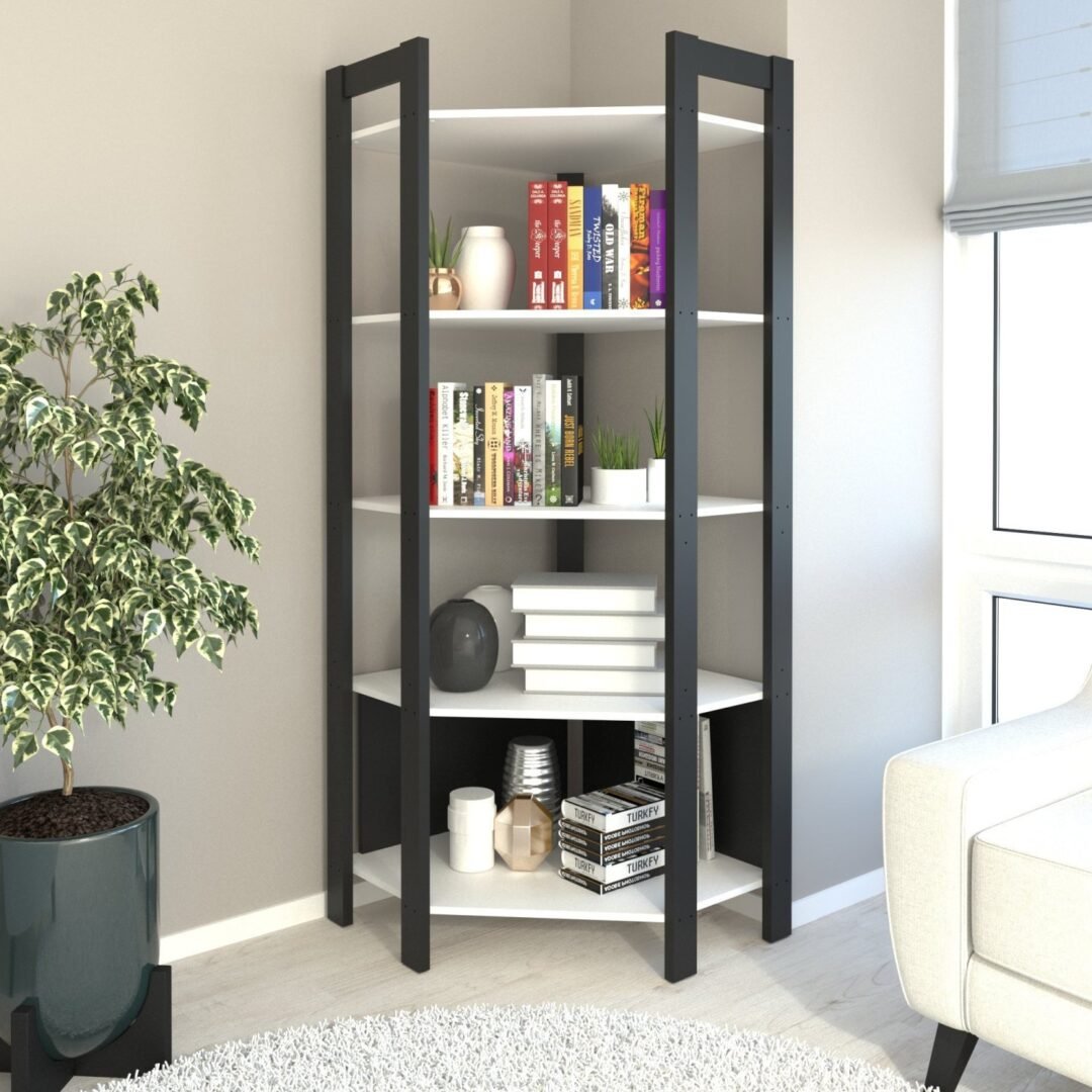 Estante para Livros Multiuso de Canto Haia com 5 Prateleiras