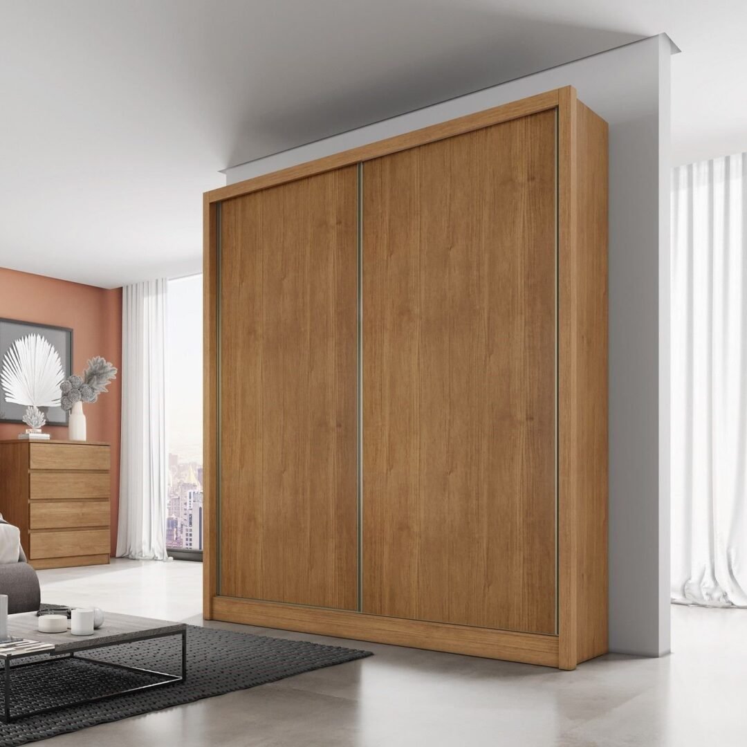 Guarda Roupa Solteiro MDF 2 Portas 3 Gavetas Ávila