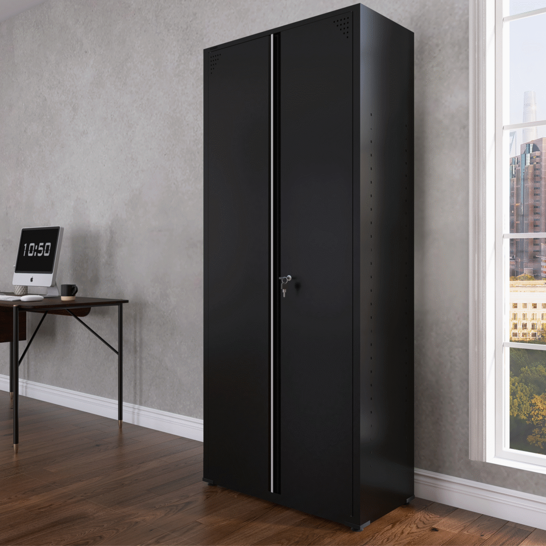 Armário de Aço 2 Portas 4 Prateleiras com Chave AP409SL