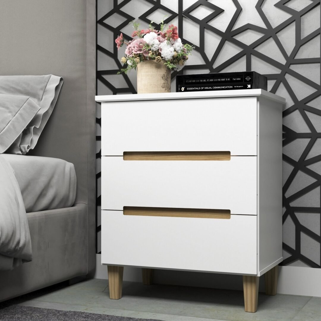 Mesa Cabeceira 3 Gavetas Logan