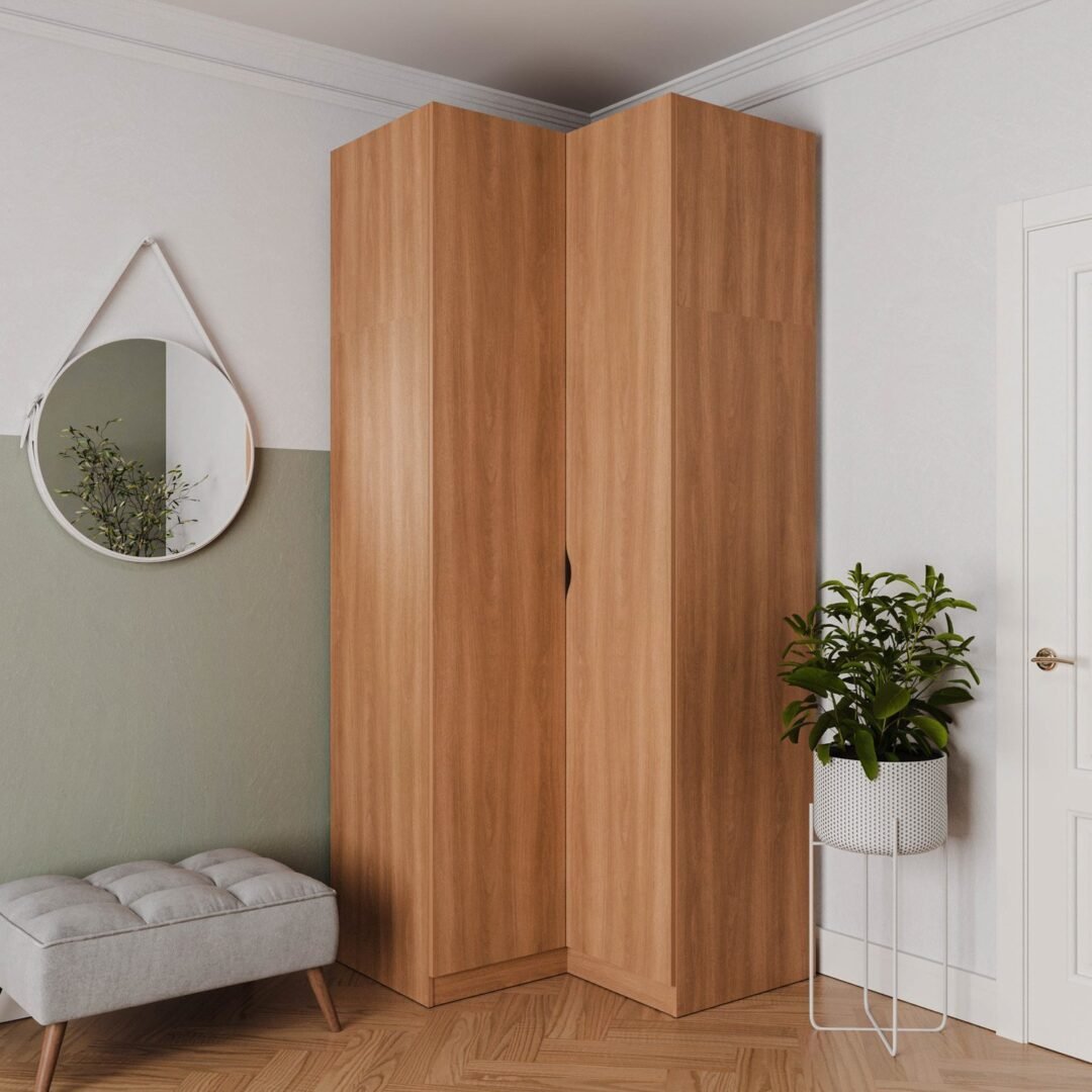 Guarda Roupa de Canto Reto Modular com 3 Prateleiras 2 Gavetas Hera