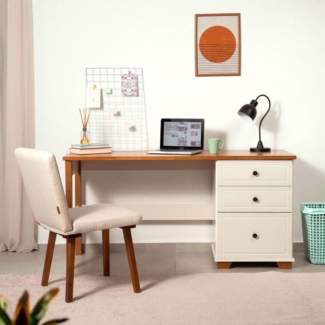 Escrivaninha Mesa Escritório 150cm 3 Gavetas Madeira Maciça Pinus MadeiraOriginals