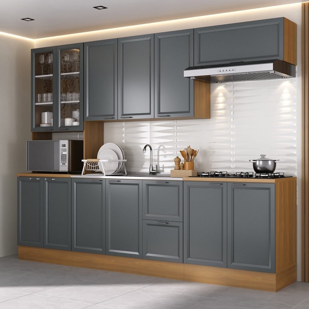 Cozinha Compacta 5 Peças 1 Paneleiro Duplo 2 Aéreos 2 Balcões Soho