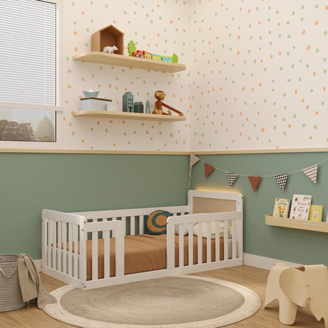 Mini Cama Montessoriana com Led Giulia Rattan Casatema