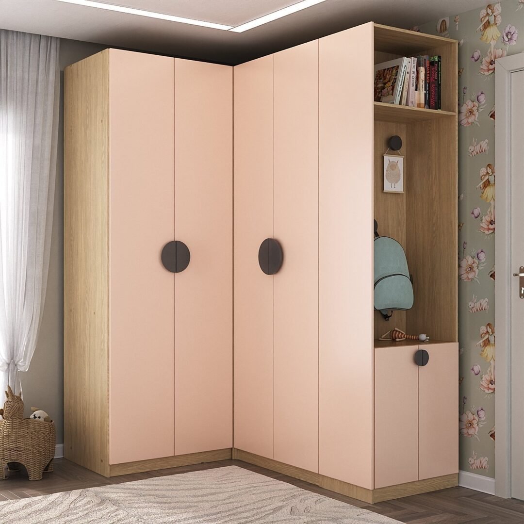 Guarda Roupa Modulado Infantil de Canto 6 Portas 2 Gavetas Joy Kids