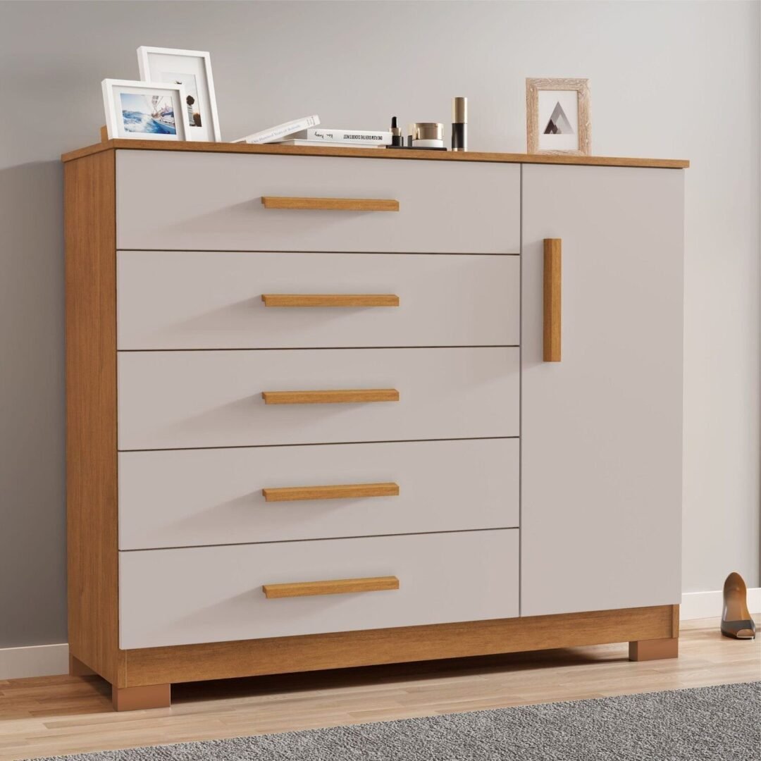 Cômoda Sapateira 5 Gavetas 109cm Pietra
